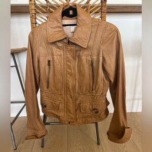 Tan Leather Jacket by Loft